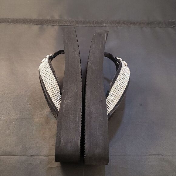 KRISTEN!S KLOSET CRYSTAL FLIP-FLOP GLITZY WOMEN'S WEDGE SANDALS - Picture 6 of 14